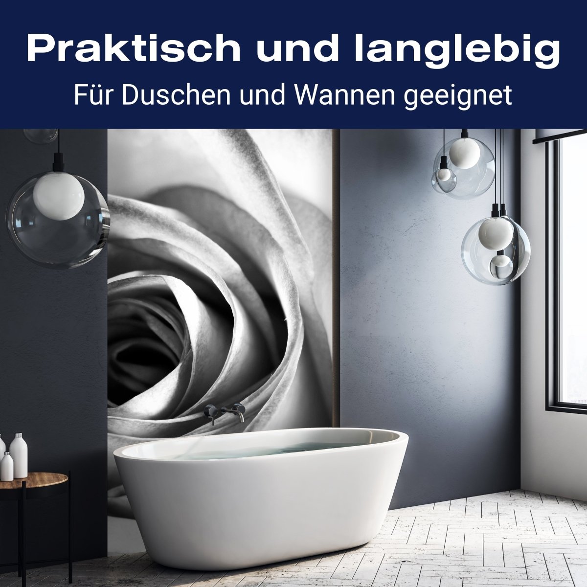 Duschwand weiße Rose Blüte M0233 entdecken - Bild 3 Duschwand weiße Rose Blüte M0233 entdecken - Bild 3