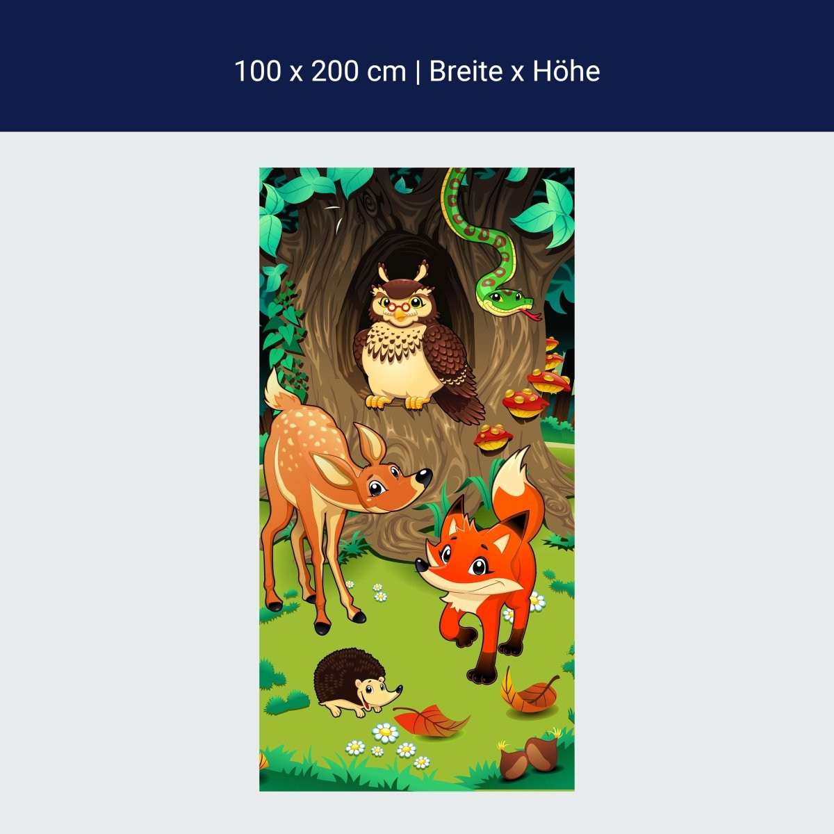 Duschwand Freundliche Waldtiere Kinder M0242 Duschwand Freundliche Waldtiere Kinder M0242