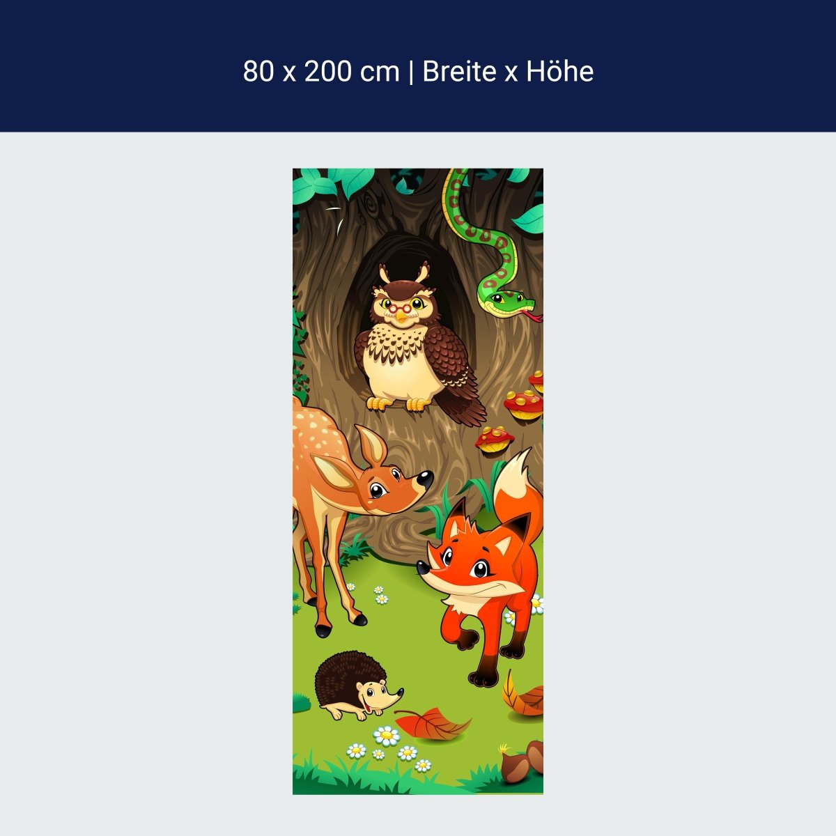 Duschwand Freundliche Waldtiere Kinder M0242 Duschwand Freundliche Waldtiere Kinder M0242