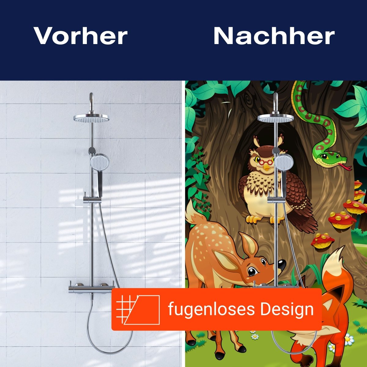 Duschwand Freundliche Waldtiere Kinder M0242 entdecken - Bild 9 Duschwand Freundliche Waldtiere Kinder M0242 entdecken - Bild 9