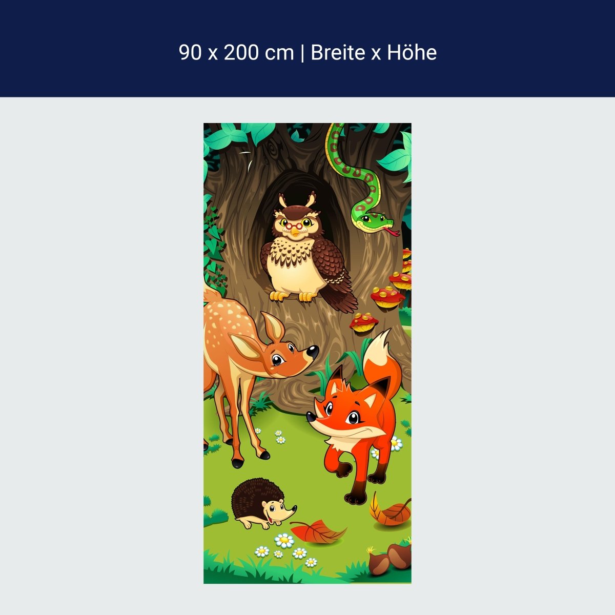Duschwand Freundliche Waldtiere Kinder M0242 Duschwand Freundliche Waldtiere Kinder M0242