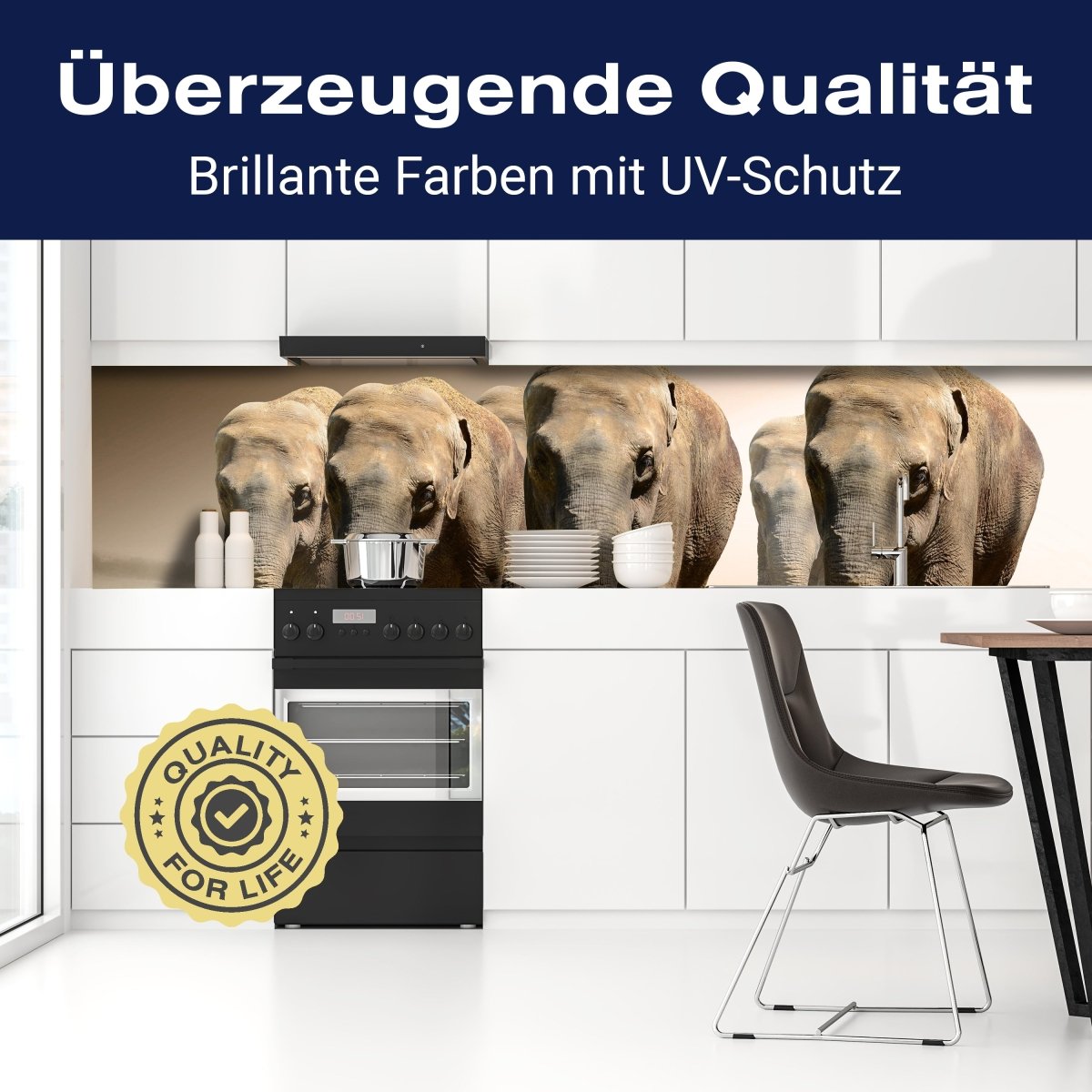 Küchenrückwand Elefantengruppe Afrika M0245 entdecken - Bild 2 Küchenrückwand Elefantengruppe Afrika M0245 entdecken - Bild 2