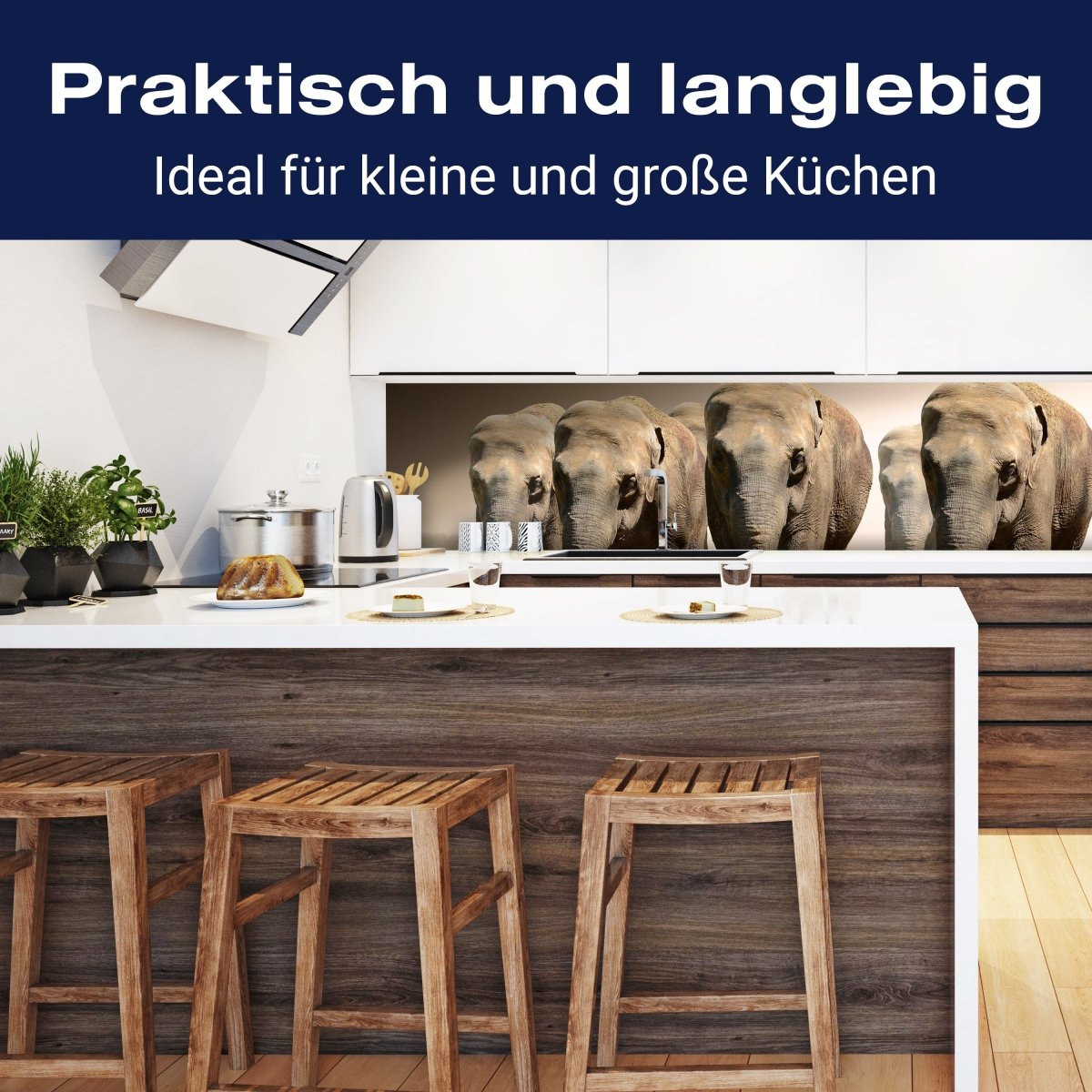 Küchenrückwand Elefantengruppe Afrika M0245 entdecken - Bild 3 Küchenrückwand Elefantengruppe Afrika M0245 entdecken - Bild 3