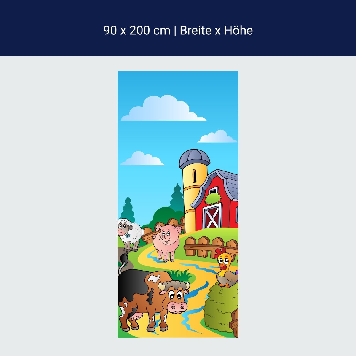 Duschwand Farmtiere Kinder M0257 Duschwand Farmtiere Kinder M0257
