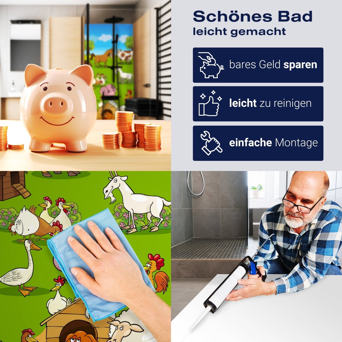 Duschwand Verrückter Bauernhof Kinder M0274 entdecken - Bild 7 Duschwand Verrückter Bauernhof Kinder M0274 entdecken - Bild 7