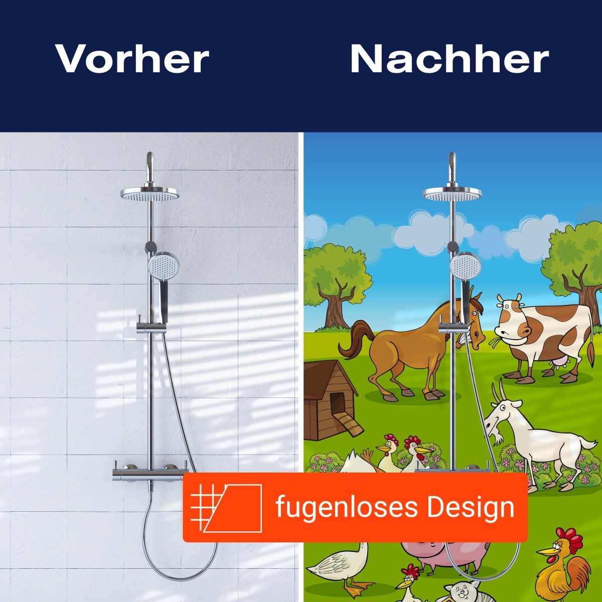 Duschwand Verrückter Bauernhof Kinder M0274 entdecken - Bild 9 Duschwand Verrückter Bauernhof Kinder M0274 entdecken - Bild 9