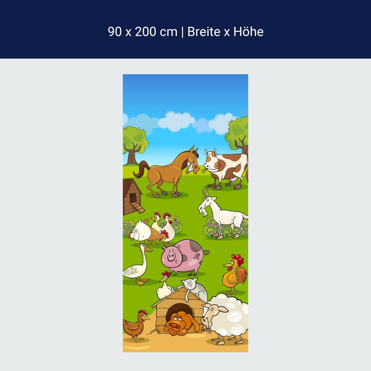 Duschwand Verrückter Bauernhof Kinder M0274 Duschwand Verrückter Bauernhof Kinder M0274