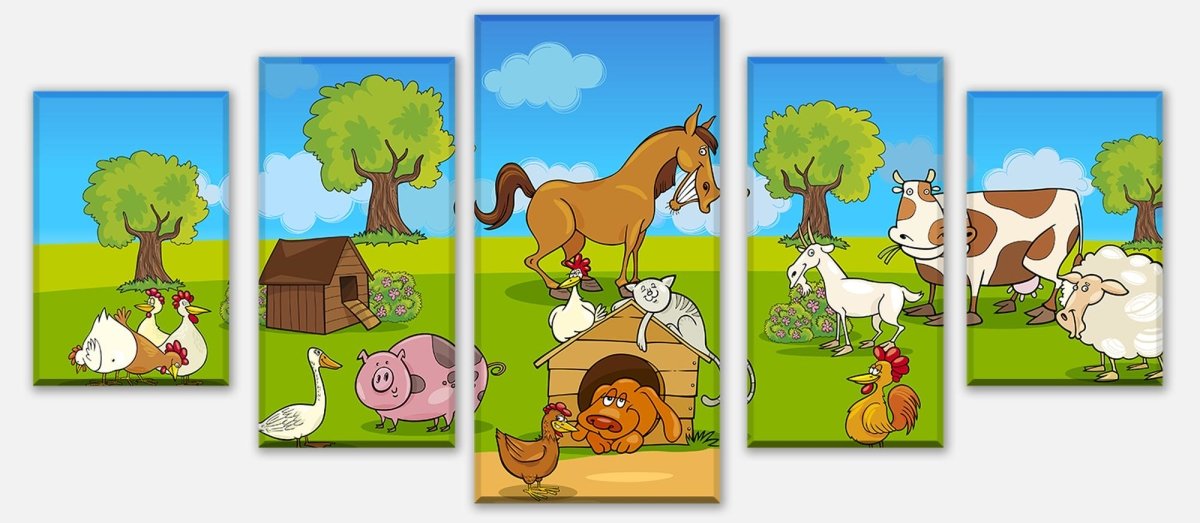 Leinwandbild Mehrteiler Verrückter Bauernhof Kinder M0274 entdecken - Bild 1 Leinwandbild Mehrteiler Verrückter Bauernhof Kinder M0274 entdecken - Bild 1