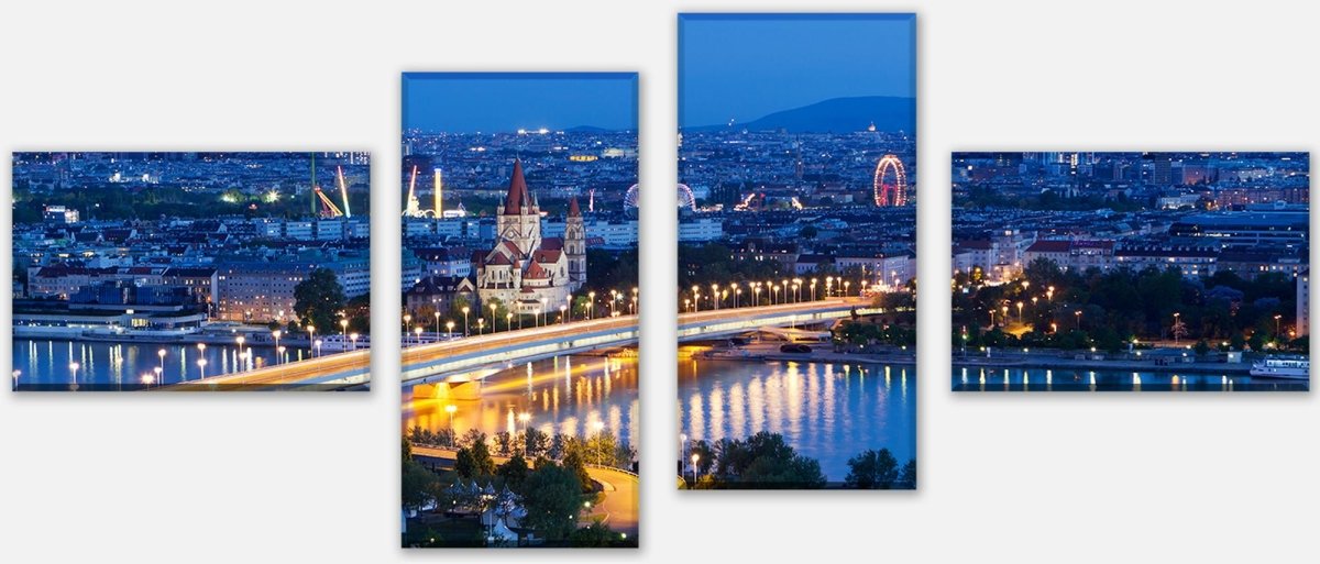 Leinwandbild Mehrteiler Wien bei Nacht M0276 Leinwandbild Mehrteiler Wien bei Nacht M0276