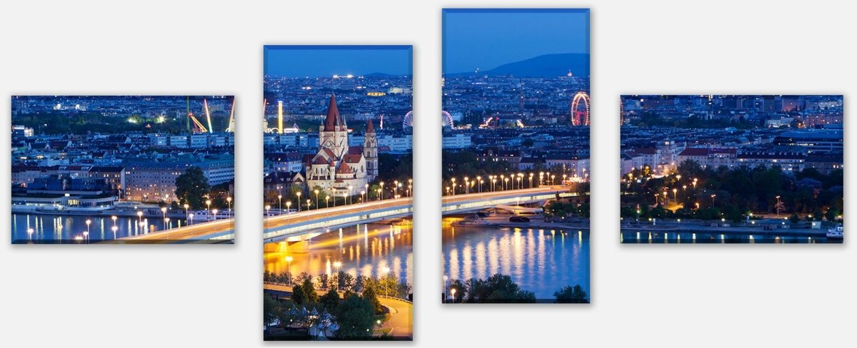 Leinwandbild Mehrteiler Wien bei Nacht M0276 Leinwandbild Mehrteiler Wien bei Nacht M0276