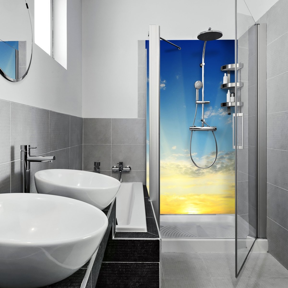 Duschwand Sonnenaufgang Natur M0283 entdecken - Bild 1 Duschwand Sonnenaufgang Natur M0283 entdecken - Bild 1