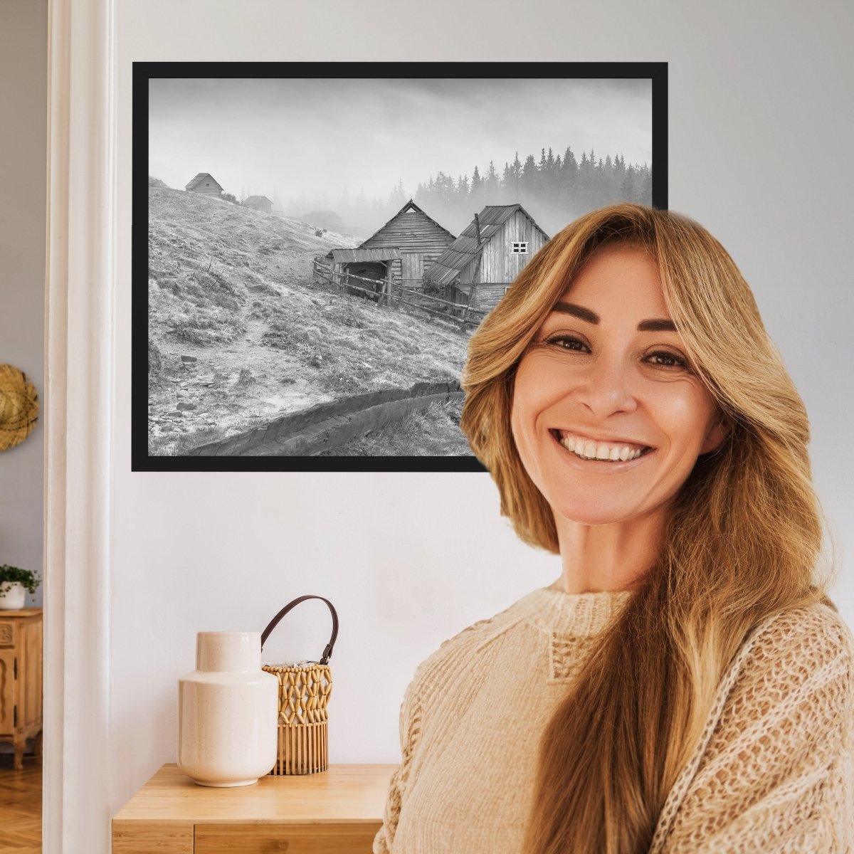 wandmotiv24 Poster, Poster - Hütte, Berge, Wald - M0286 - Bild 2 wandmotiv24 Poster, Poster - Hütte, Berge, Wald - M0286 - Bild 2