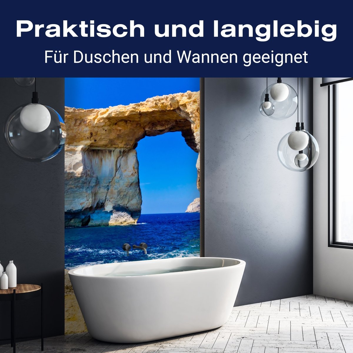 Duschwand Blaues Fenster Gozo M0288 entdecken - Bild 3 Duschwand Blaues Fenster Gozo M0288 entdecken - Bild 3