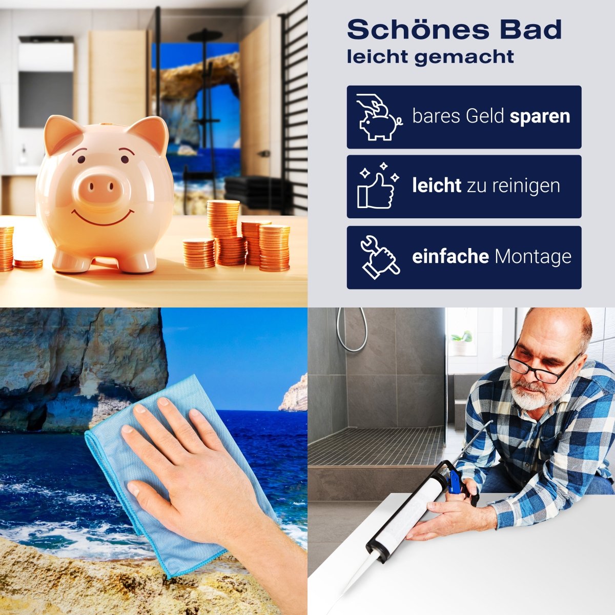 Duschwand Blaues Fenster Gozo M0288 entdecken - Bild 7 Duschwand Blaues Fenster Gozo M0288 entdecken - Bild 7