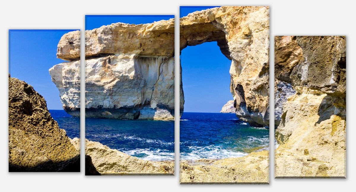 Leinwandbild Mehrteiler Blaues Fenster Gozo M0288 Leinwandbild Mehrteiler Blaues Fenster Gozo M0288