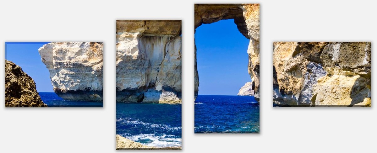 Leinwandbild Mehrteiler Blaues Fenster Gozo M0288 Leinwandbild Mehrteiler Blaues Fenster Gozo M0288