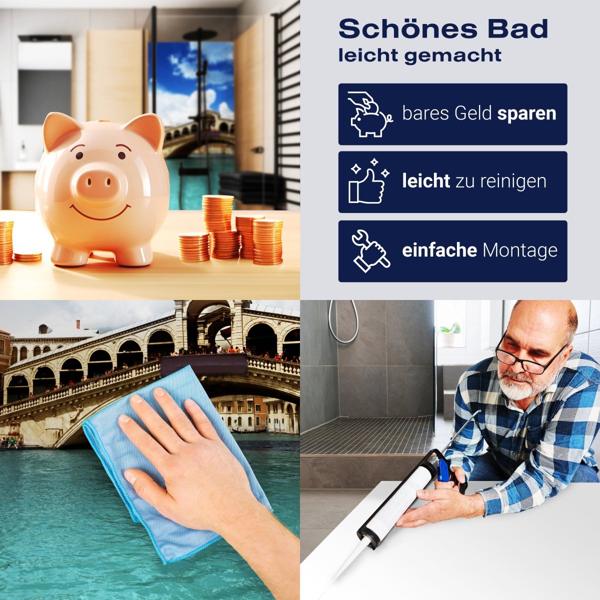 Duschwand Rialtobrücke Venedig M0298 entdecken - Bild 7 Duschwand Rialtobrücke Venedig M0298 entdecken - Bild 7