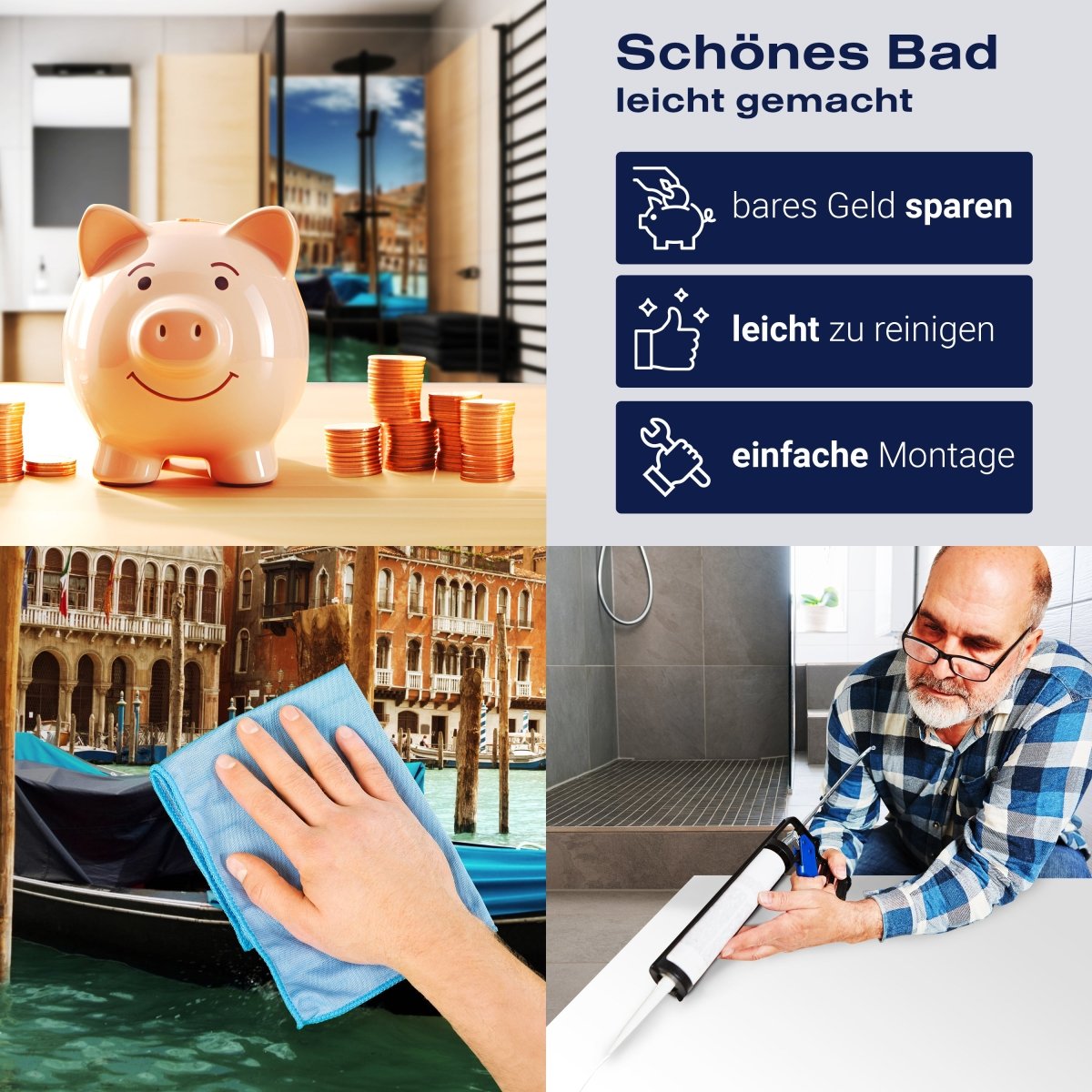 Duschwand Gondeln Venedig M0299 entdecken - Bild 7 Duschwand Gondeln Venedig M0299 entdecken - Bild 7