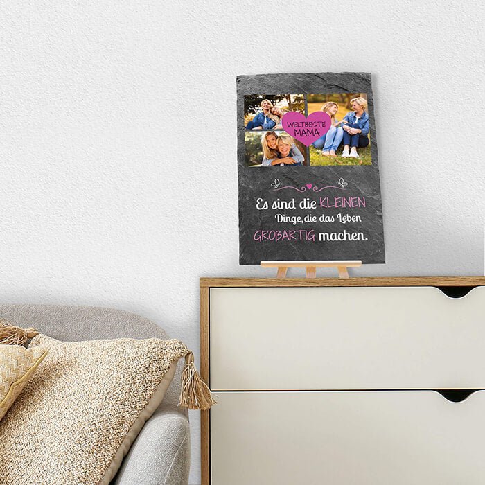 Schiefertafel mit Staffelei pinkes Herz M0299 - Bild 2 Schiefertafel mit Staffelei pinkes Herz M0299 - Bild 2