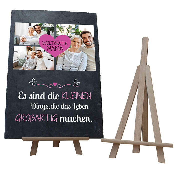 Schiefertafel mit Staffelei pinkes Herz M0299 - Bild 3 Schiefertafel mit Staffelei pinkes Herz M0299 - Bild 3