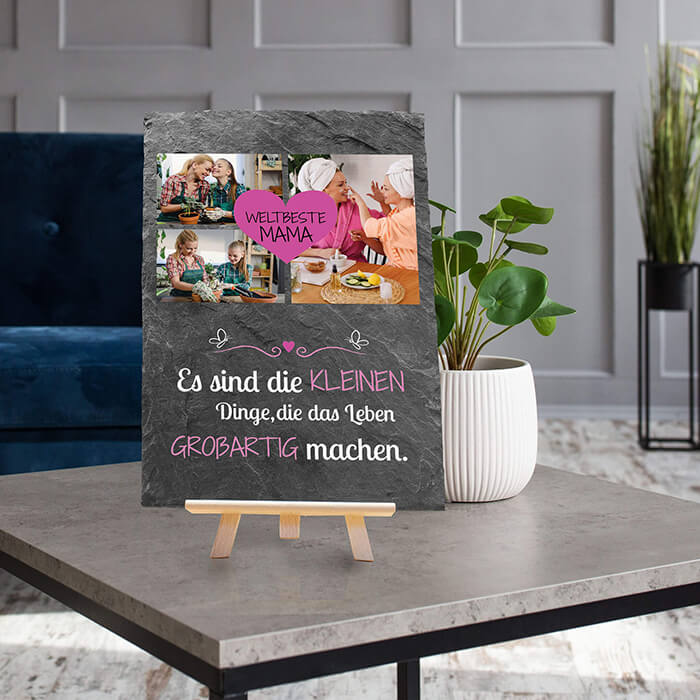 Schiefertafel mit Staffelei pinkes Herz M0299 - Bild 4 Schiefertafel mit Staffelei pinkes Herz M0299 - Bild 4