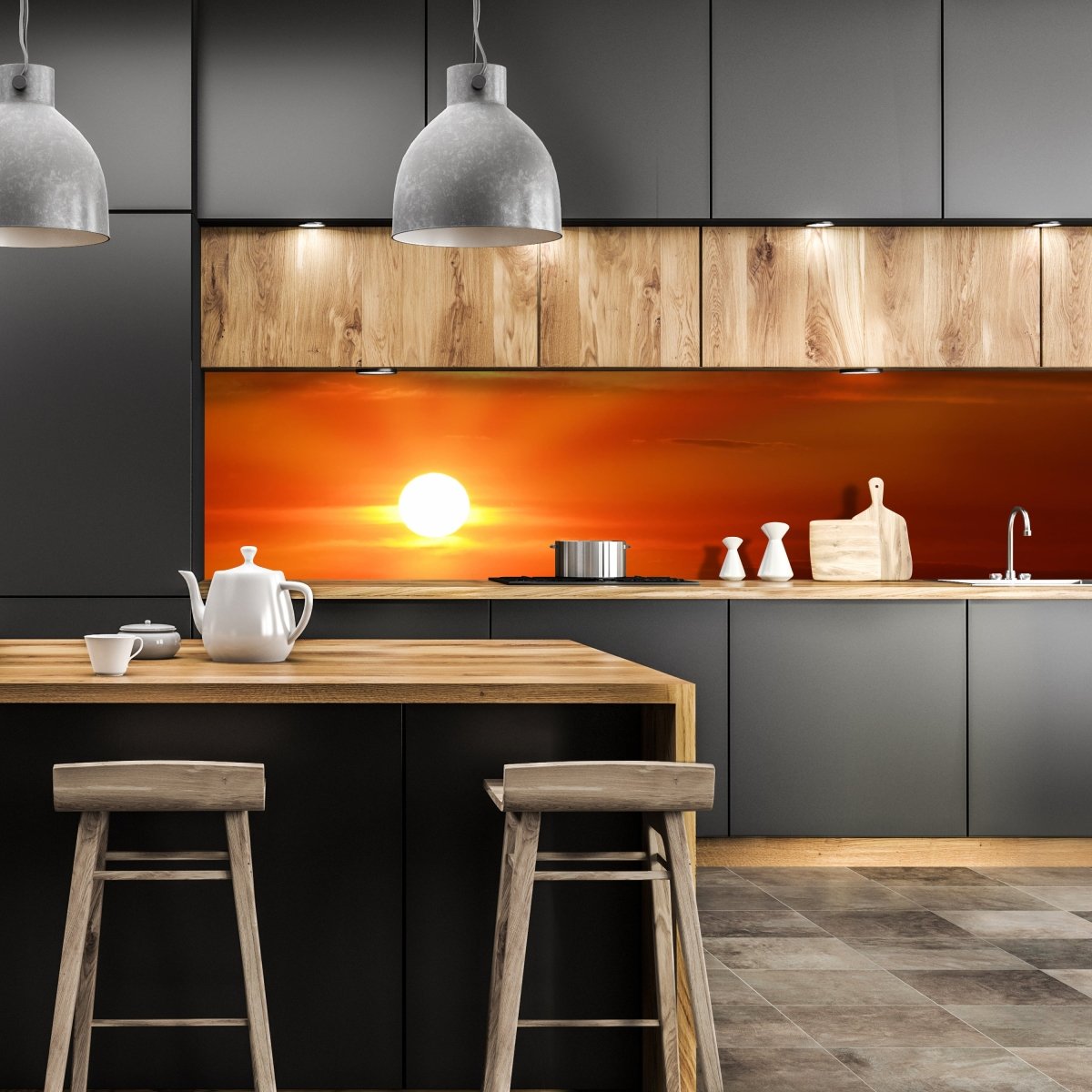 Küchenrückwand Abendrot Meer M0301 entdecken - Bild 1 Küchenrückwand Abendrot Meer M0301 entdecken - Bild 1