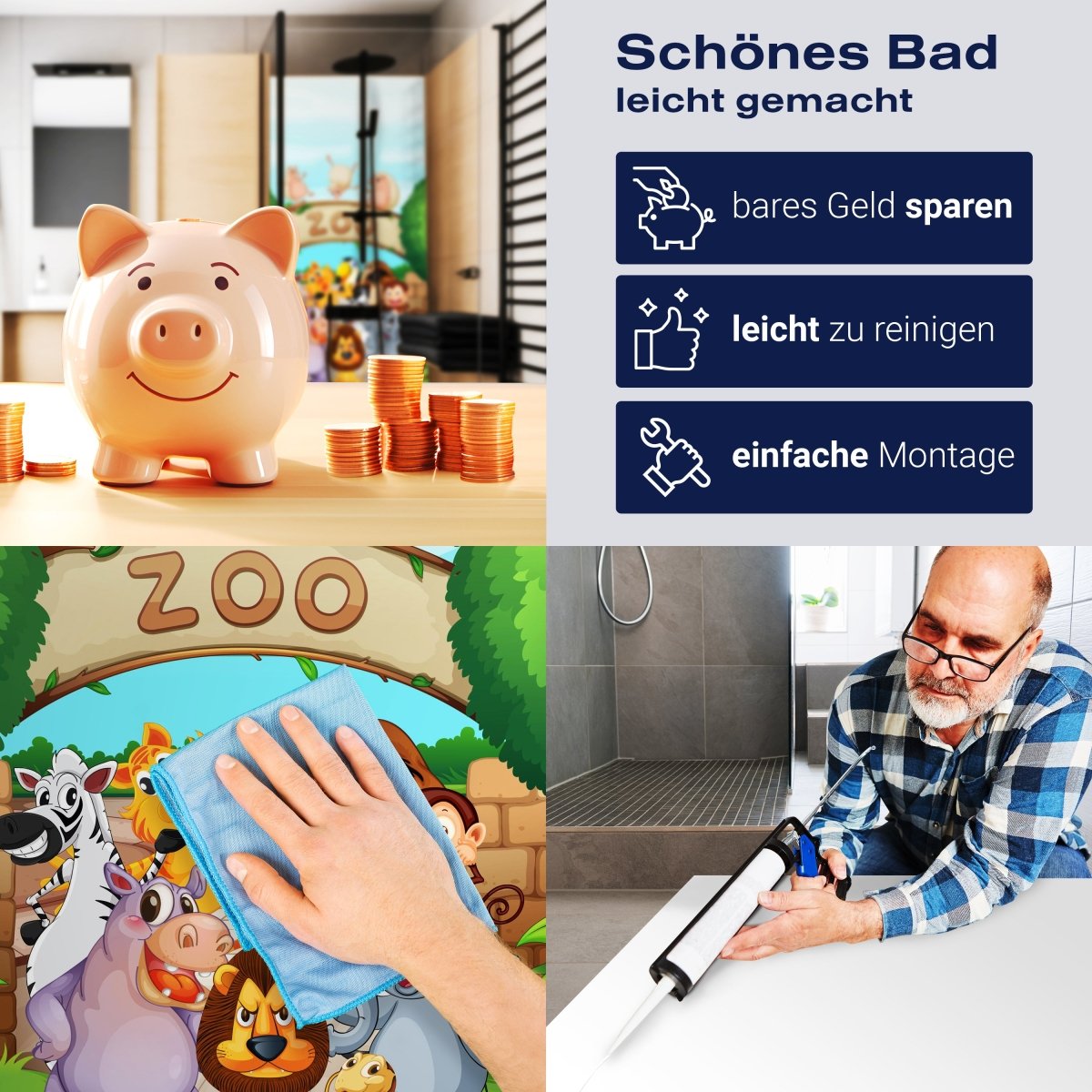 Duschwand Zootiere Kinder M0302 entdecken - Bild 7 Duschwand Zootiere Kinder M0302 entdecken - Bild 7