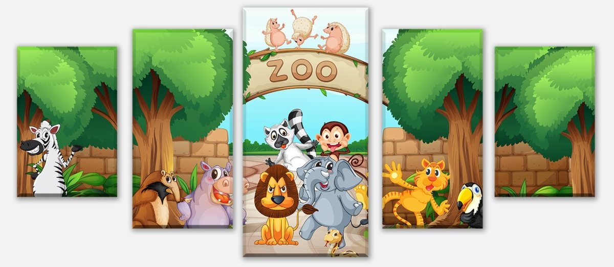 Leinwandbild Mehrteiler Zootiere Kinder M0302 entdecken - Bild 1 Leinwandbild Mehrteiler Zootiere Kinder M0302 entdecken - Bild 1