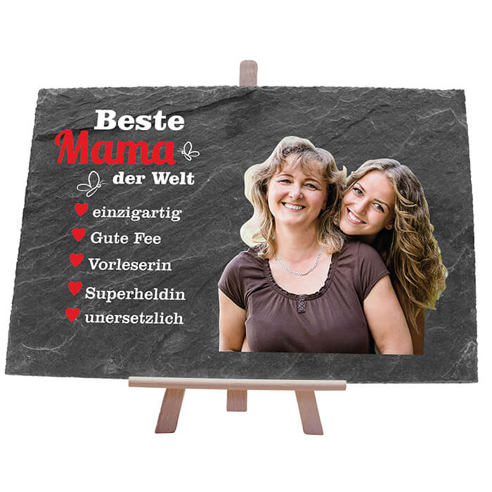 Schiefertafel mit Staffelei Beste Mama M0305 - Bild 1 Schiefertafel mit Staffelei Beste Mama M0305 - Bild 1