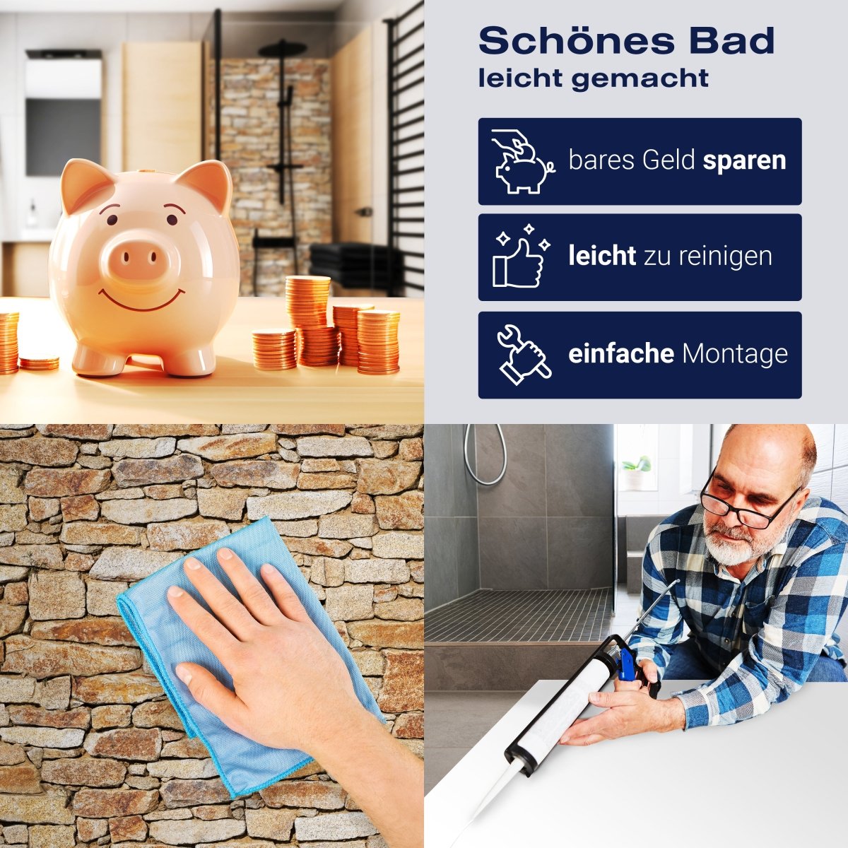 Duschwand Natursteinmauer Hell M0310 entdecken - Bild 7 Duschwand Natursteinmauer Hell M0310 entdecken - Bild 7