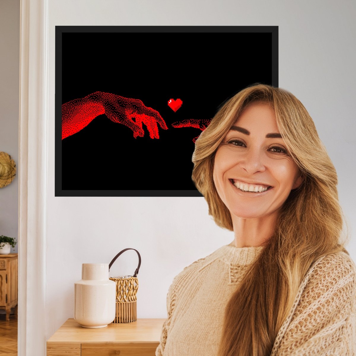 wandmotiv24 Poster, Poster - Herz, Hand, Pixel - M0310 - Bild 2 wandmotiv24 Poster, Poster - Herz, Hand, Pixel - M0310 - Bild 2