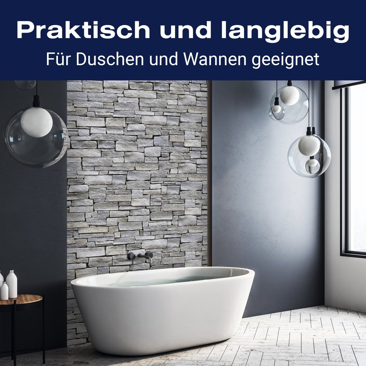 Duschwand Grober Stein Grau M0311 entdecken - Bild 3 Duschwand Grober Stein Grau M0311 entdecken - Bild 3