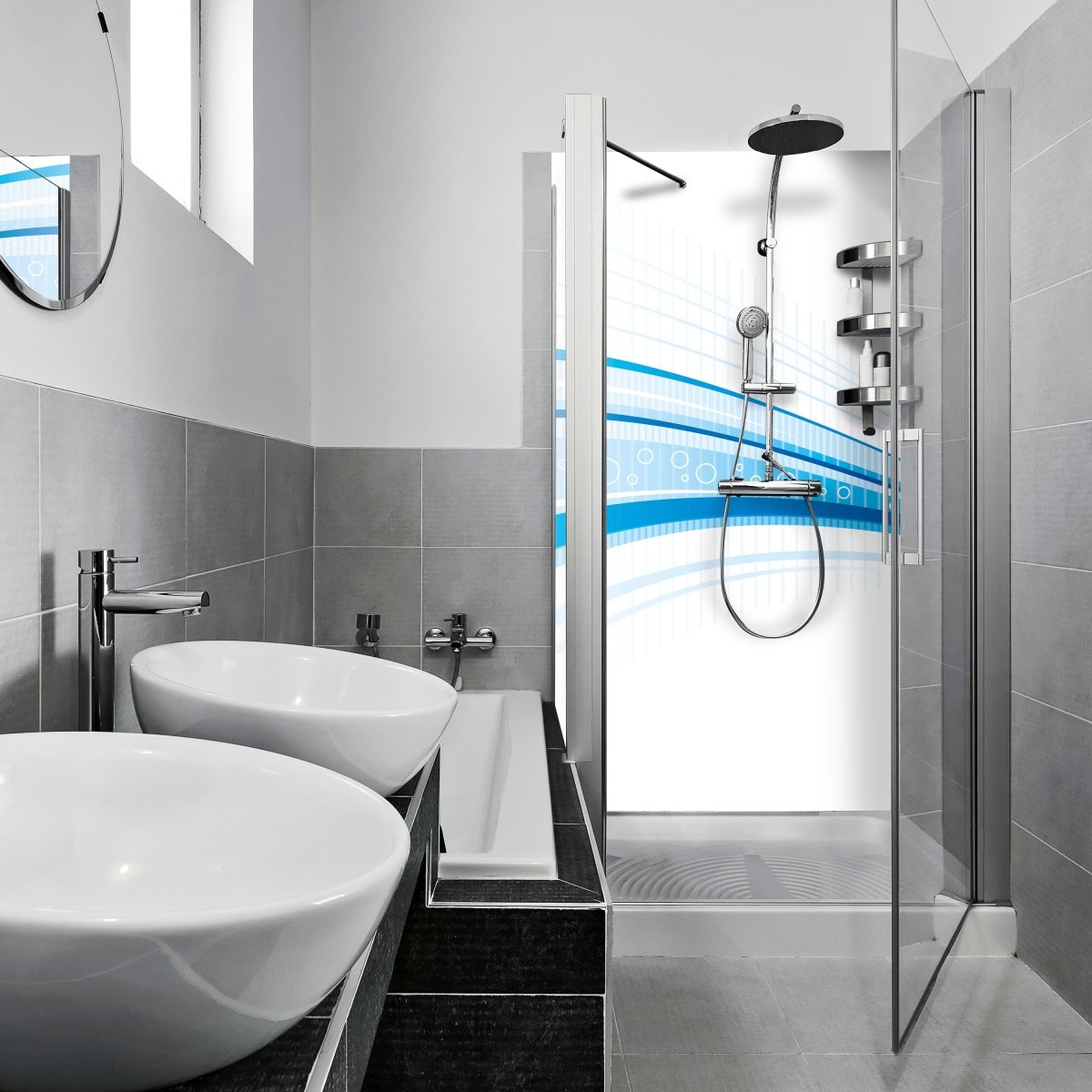 Duschwand Blaue Welle M0312 entdecken - Bild 1 Duschwand Blaue Welle M0312 entdecken - Bild 1