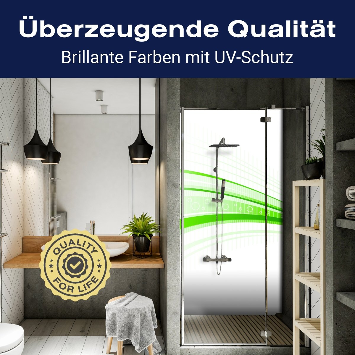 Duschwand Grüne Welle M0313 entdecken - Bild 2 Duschwand Grüne Welle M0313 entdecken - Bild 2