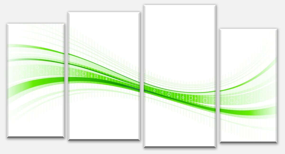 Leinwandbild Mehrteiler Grüne Welle M0313 Leinwandbild Mehrteiler Grüne Welle M0313