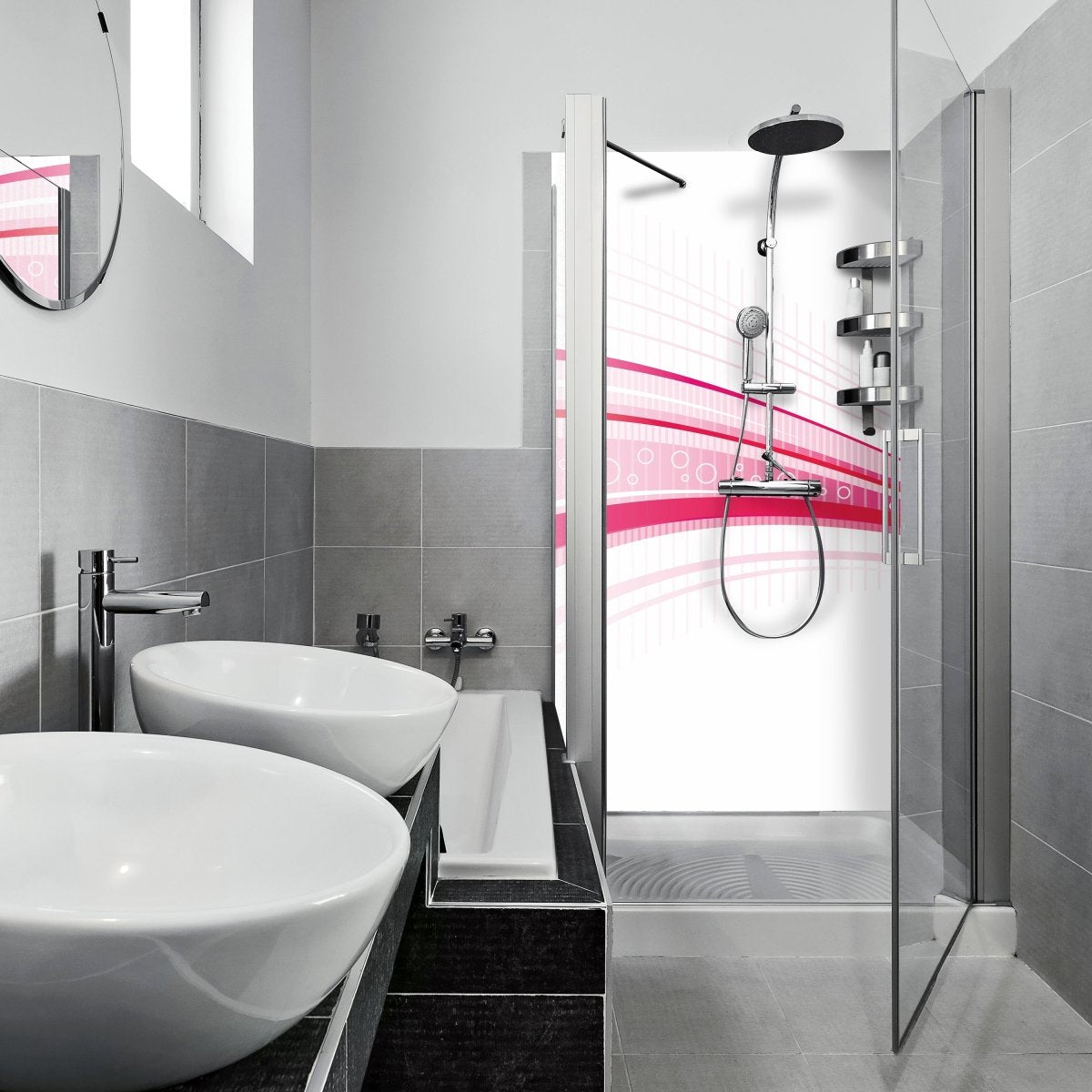 Duschwand Pinke Welle M0314 entdecken - Bild 1 Duschwand Pinke Welle M0314 entdecken - Bild 1