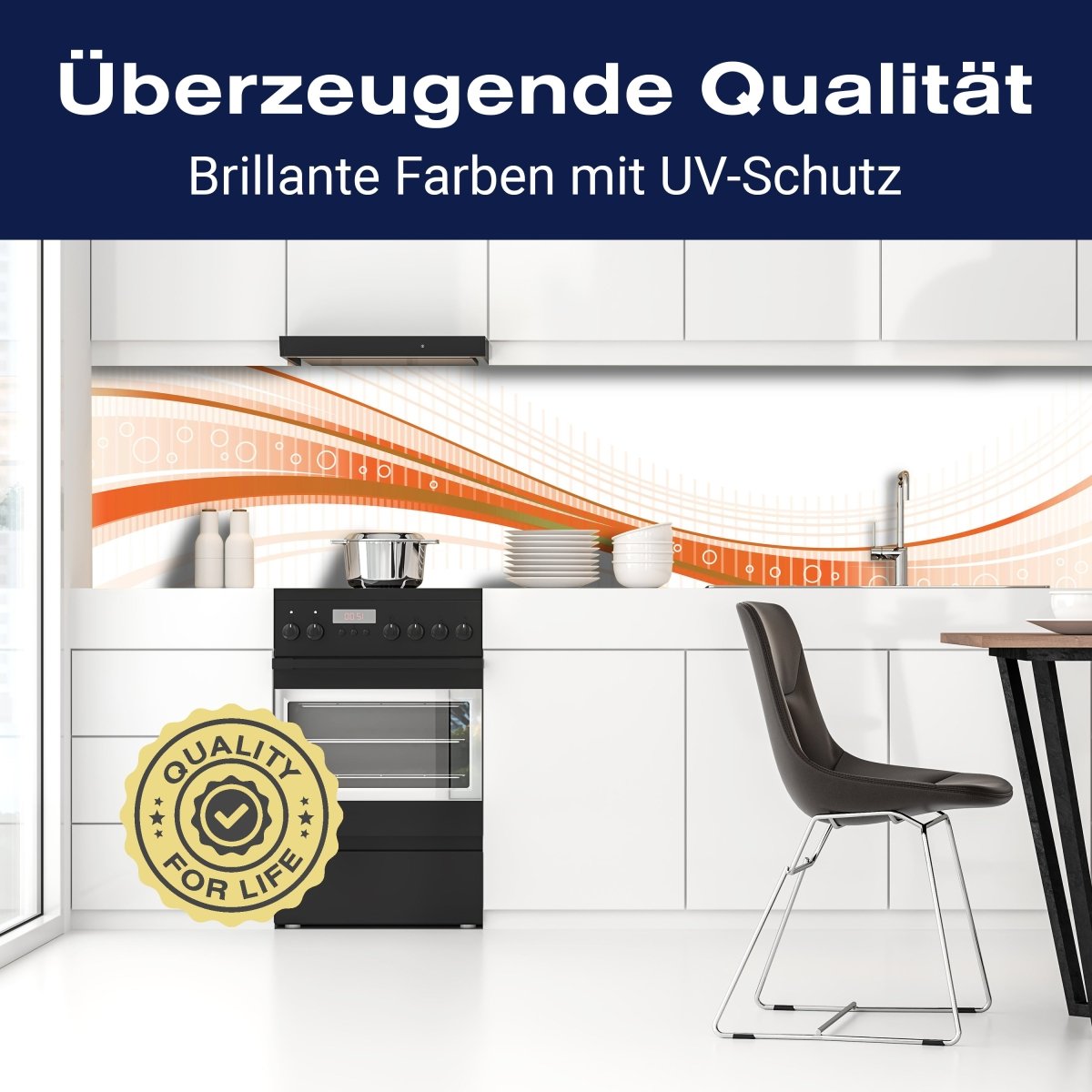 Küchenrückwand Orangene Welle M0315 entdecken - Bild 2 Küchenrückwand Orangene Welle M0315 entdecken - Bild 2