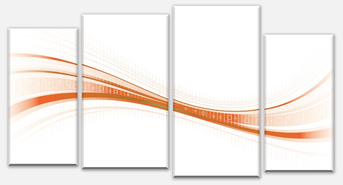 Leinwandbild Mehrteiler Orangene Welle M0315 Leinwandbild Mehrteiler Orangene Welle M0315