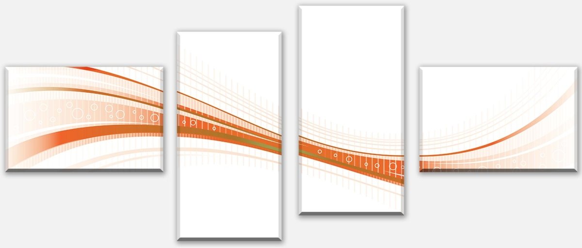 Leinwandbild Mehrteiler Orangene Welle M0315 Leinwandbild Mehrteiler Orangene Welle M0315