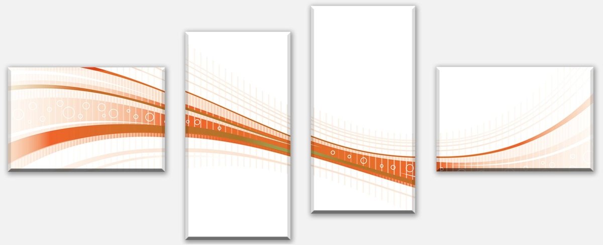 Leinwandbild Mehrteiler Orangene Welle M0315 Leinwandbild Mehrteiler Orangene Welle M0315