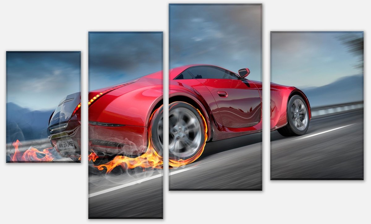 Leinwandbild Mehrteiler Sportwagen in Action M0334 Leinwandbild Mehrteiler Sportwagen in Action M0334