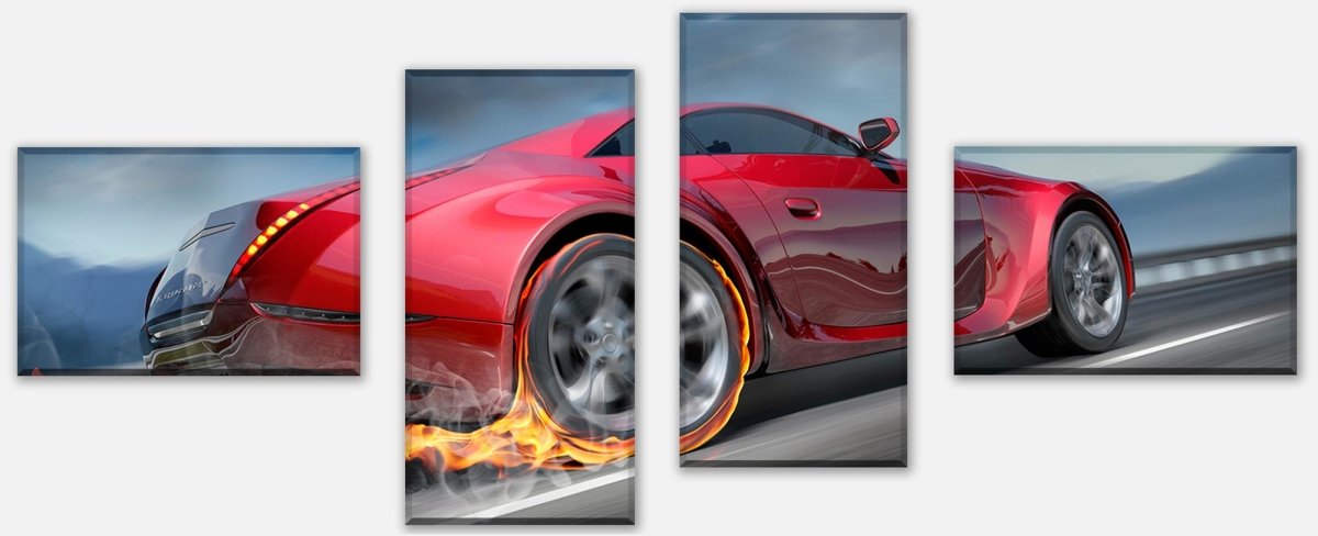 Leinwandbild Mehrteiler Sportwagen in Action M0334 Leinwandbild Mehrteiler Sportwagen in Action M0334
