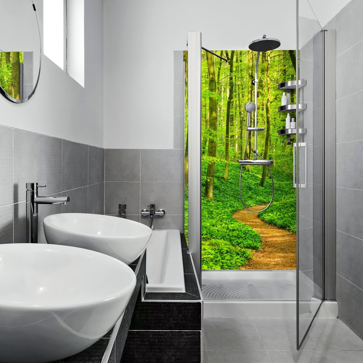 Duschwand Waldpfad M0345 entdecken - Bild 1 Duschwand Waldpfad M0345 entdecken - Bild 1