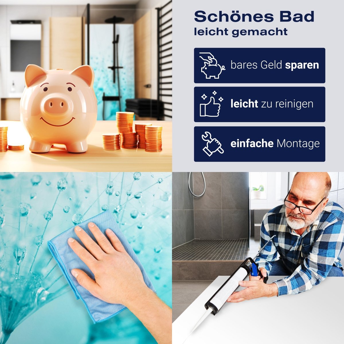 Duschwand Pusteblume Türkis M0347 entdecken - Bild 7 Duschwand Pusteblume Türkis M0347 entdecken - Bild 7