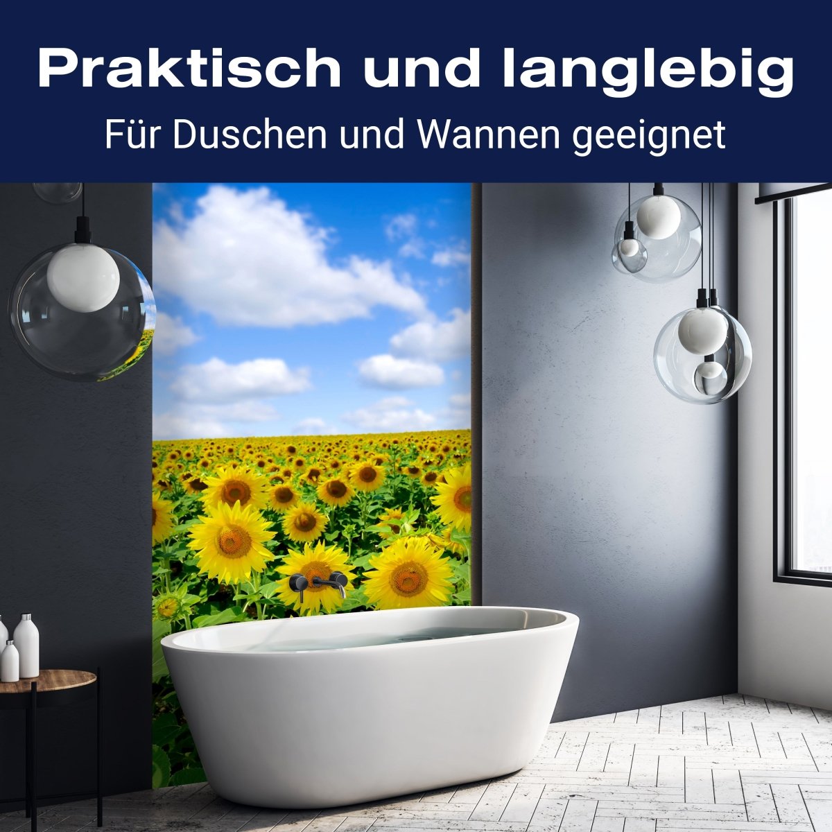 Duschwand Sonnenblumenfeld M0348 entdecken - Bild 3 Duschwand Sonnenblumenfeld M0348 entdecken - Bild 3
