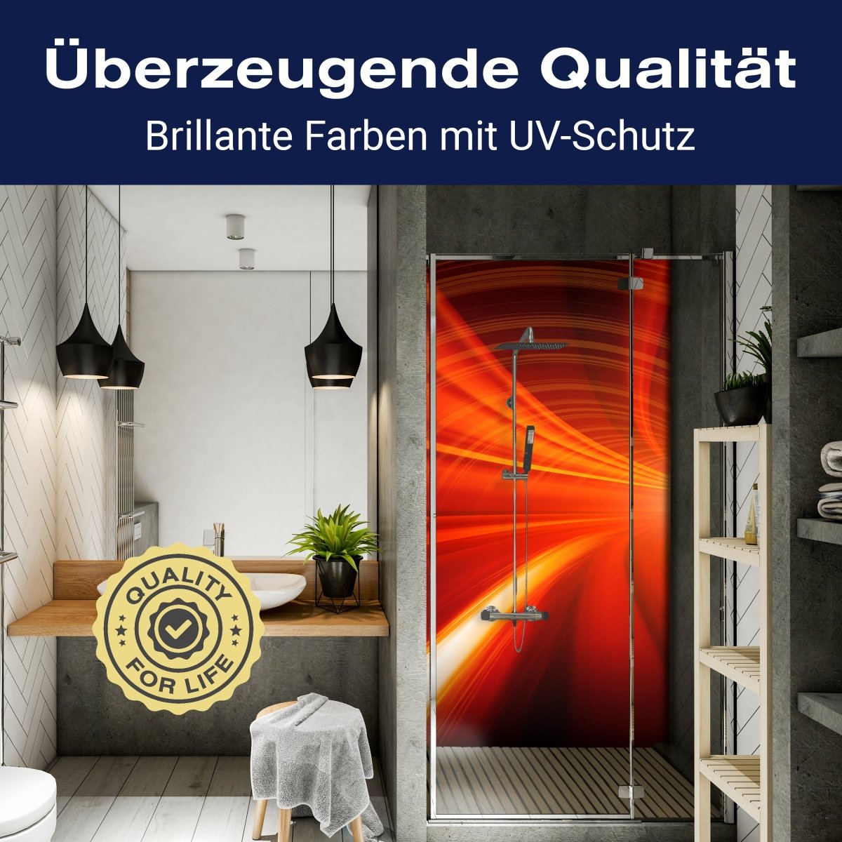 Duschwand Orangener Tunnel M0355 entdecken - Bild 2 Duschwand Orangener Tunnel M0355 entdecken - Bild 2