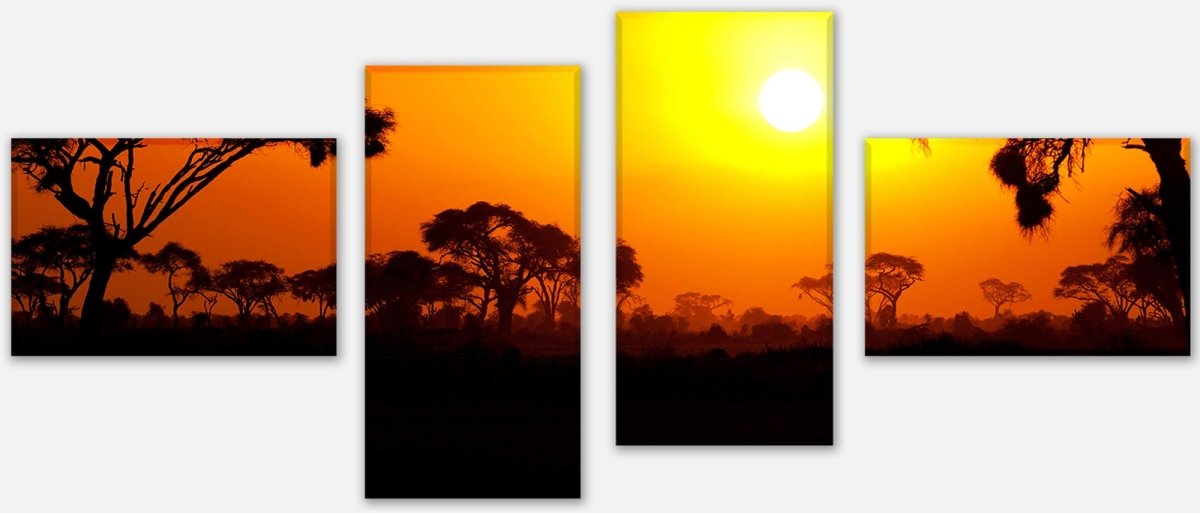 Leinwandbild Mehrteiler Steppe Sonnenuntergang M0367 Leinwandbild Mehrteiler Steppe Sonnenuntergang M0367