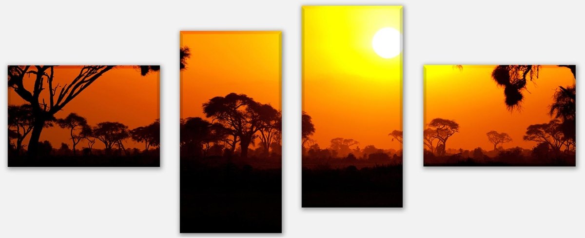Leinwandbild Mehrteiler Steppe Sonnenuntergang M0367 Leinwandbild Mehrteiler Steppe Sonnenuntergang M0367