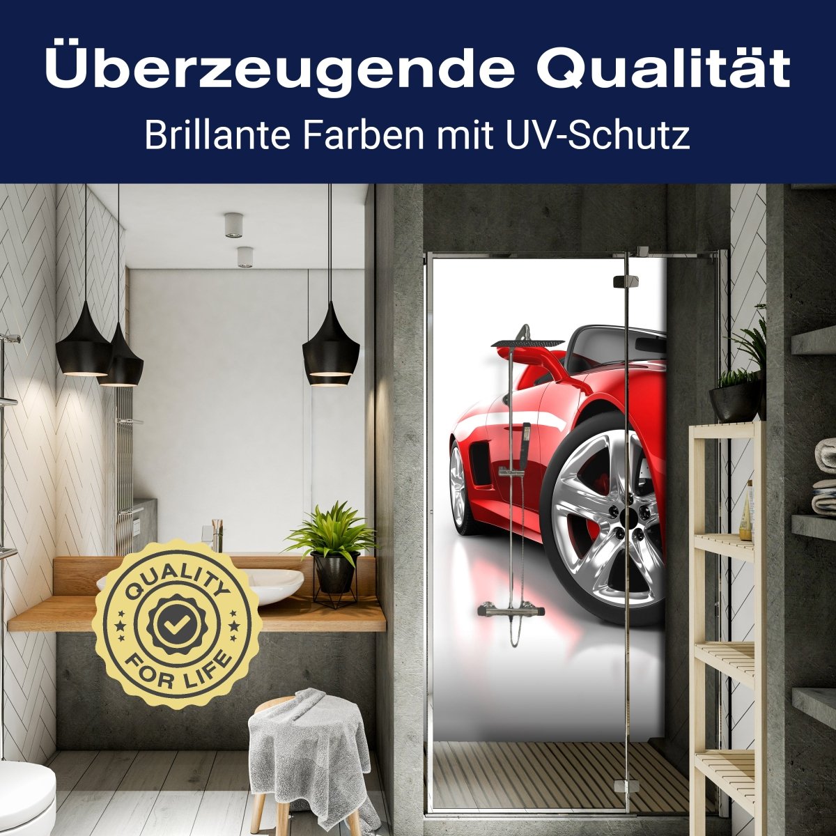 Duschwand Roter Sportwagen M0371 entdecken - Bild 2 Duschwand Roter Sportwagen M0371 entdecken - Bild 2