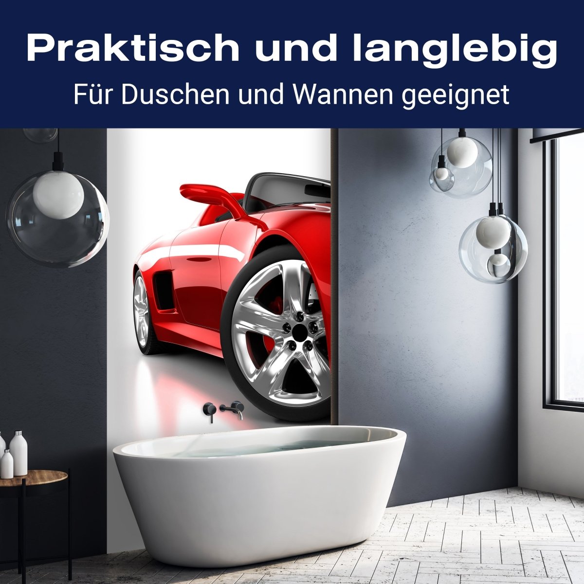 Duschwand Roter Sportwagen M0371 entdecken - Bild 3 Duschwand Roter Sportwagen M0371 entdecken - Bild 3